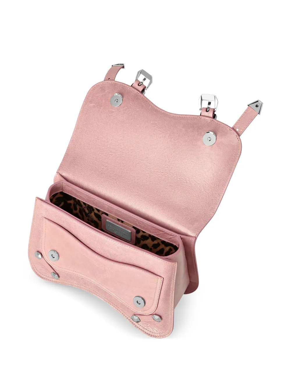 PHILIPP PLEIN MEDIUM HEXAGON LEATHER TOTE BAG