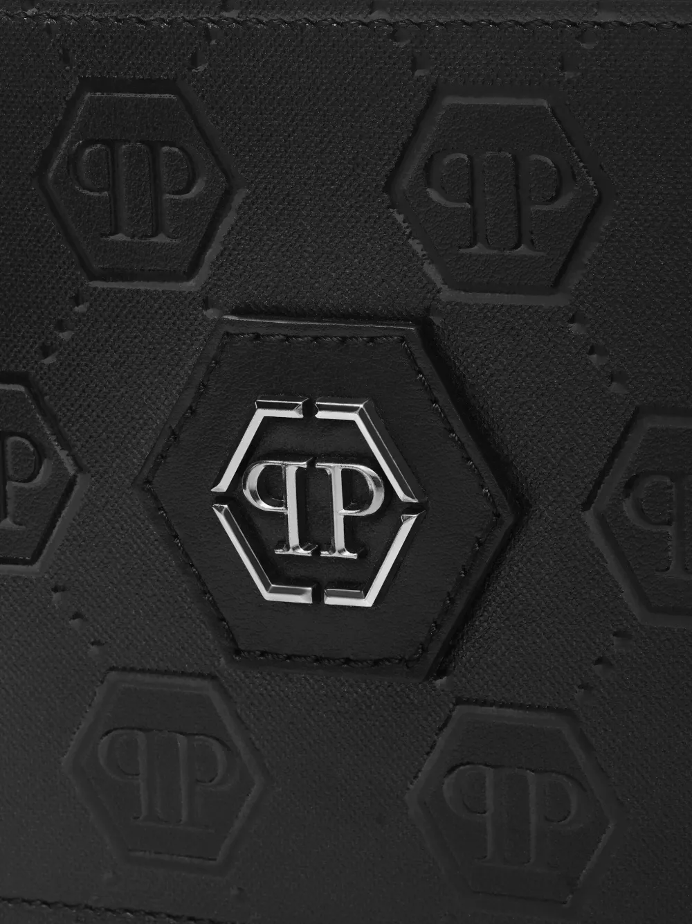 Philipp Plein Leren portemonnee Zwart