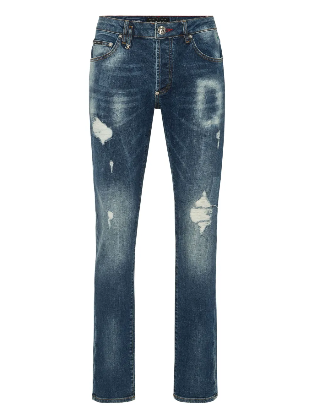 Philipp Plein Jeans verfraaid met stras Blauw