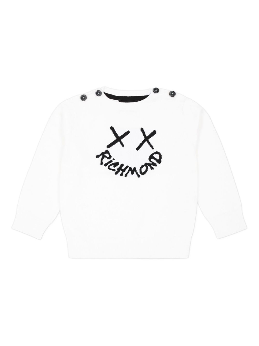 John Richmond Junior Sweater met logoprint Wit