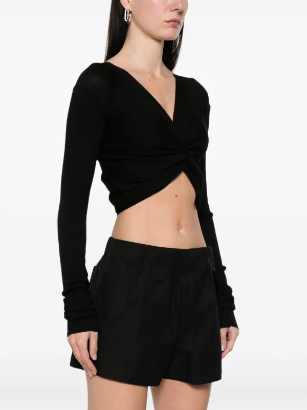 Rick Owens Cropped wrap-design Cardigan | Black | FARFETCH Rick Owens Cropped wrap-design Cardigan | Black | FARFETCH