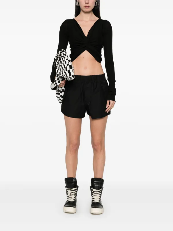 Rick Owens Cropped wrap-design Cardigan | Black | FARFETCH Rick Owens Cropped wrap-design Cardigan | Black | FARFETCH