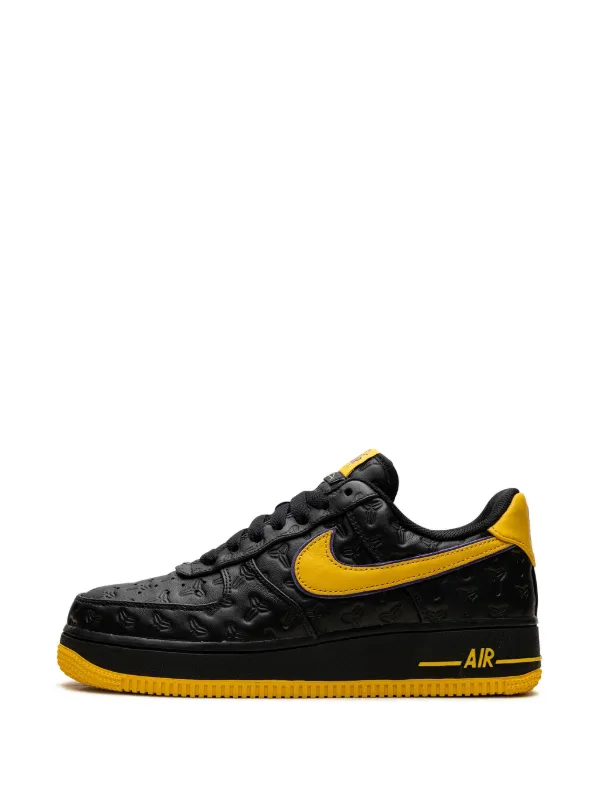 靴 NIKE AIR FORCE 1 BLACK YELLOW Nike Air Force 1 One '07 Low Athletic Club Black Yellow