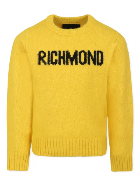 John Richmond Junior logo-intarsia sweater