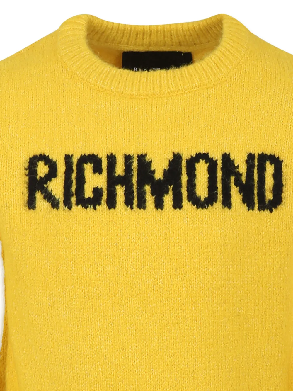 John Richmond Junior Trui met intarsia logo Geel