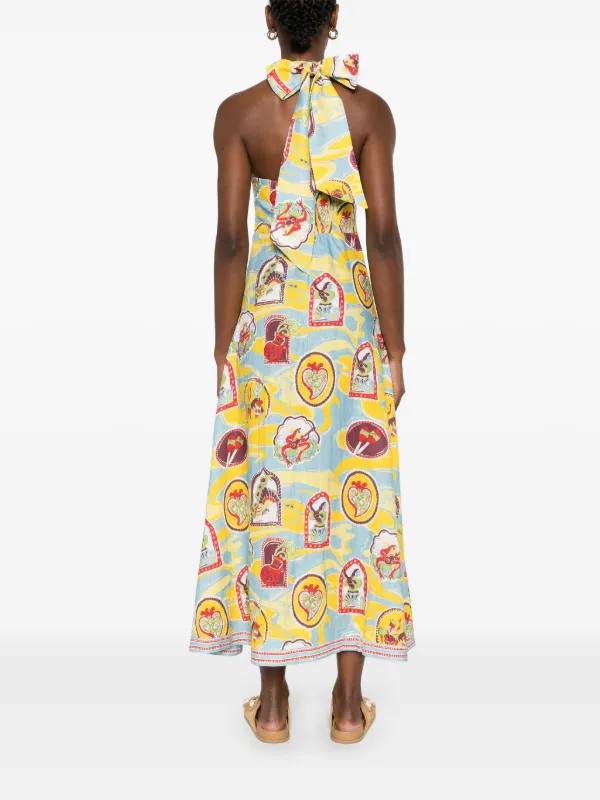 ALEMAIS Emilio Midi Dress | Blue | FARFETCH