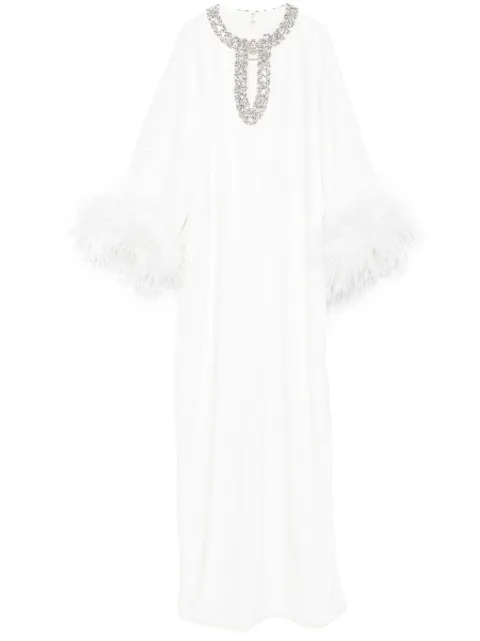 Self-Portrait sequin feather maxi dress