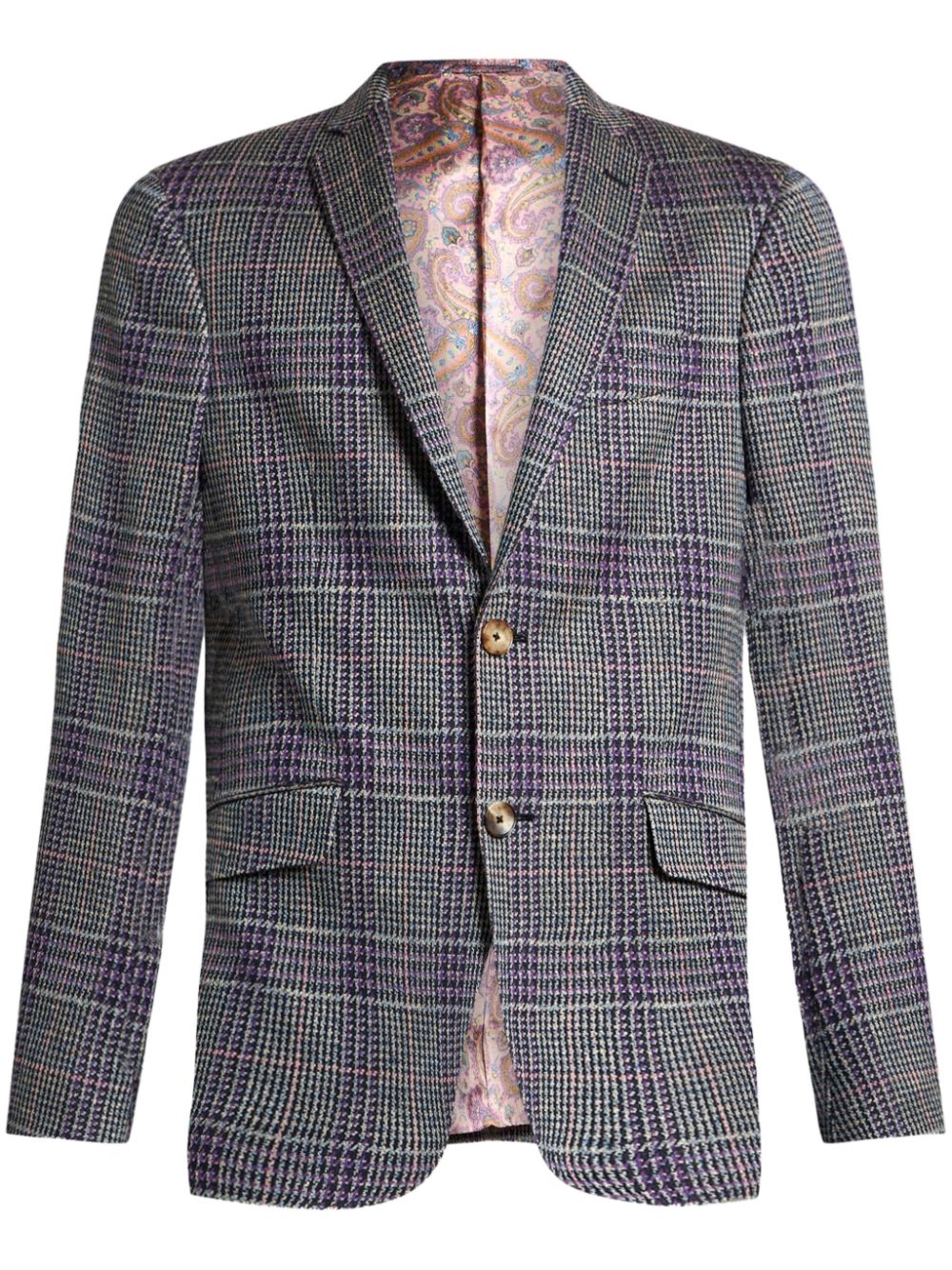 ETRO Prince of Wales-pattern blazer Grijs