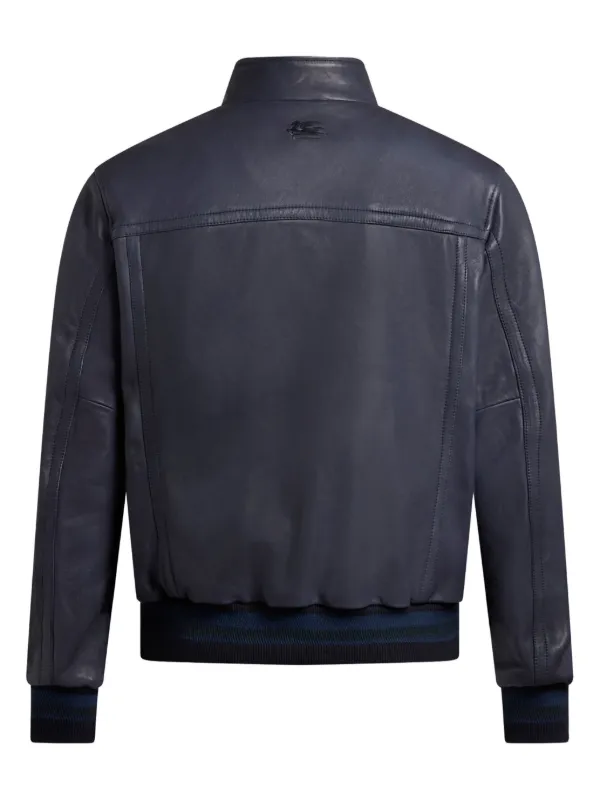 ETRO レザー ボンバージャケット | ブルー | FARFETCH JP