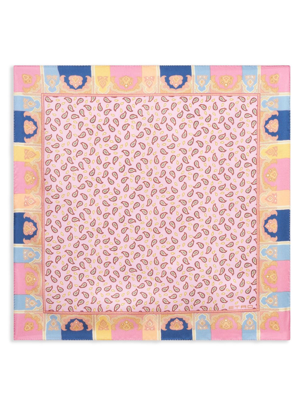 paisley-print silk pocket square