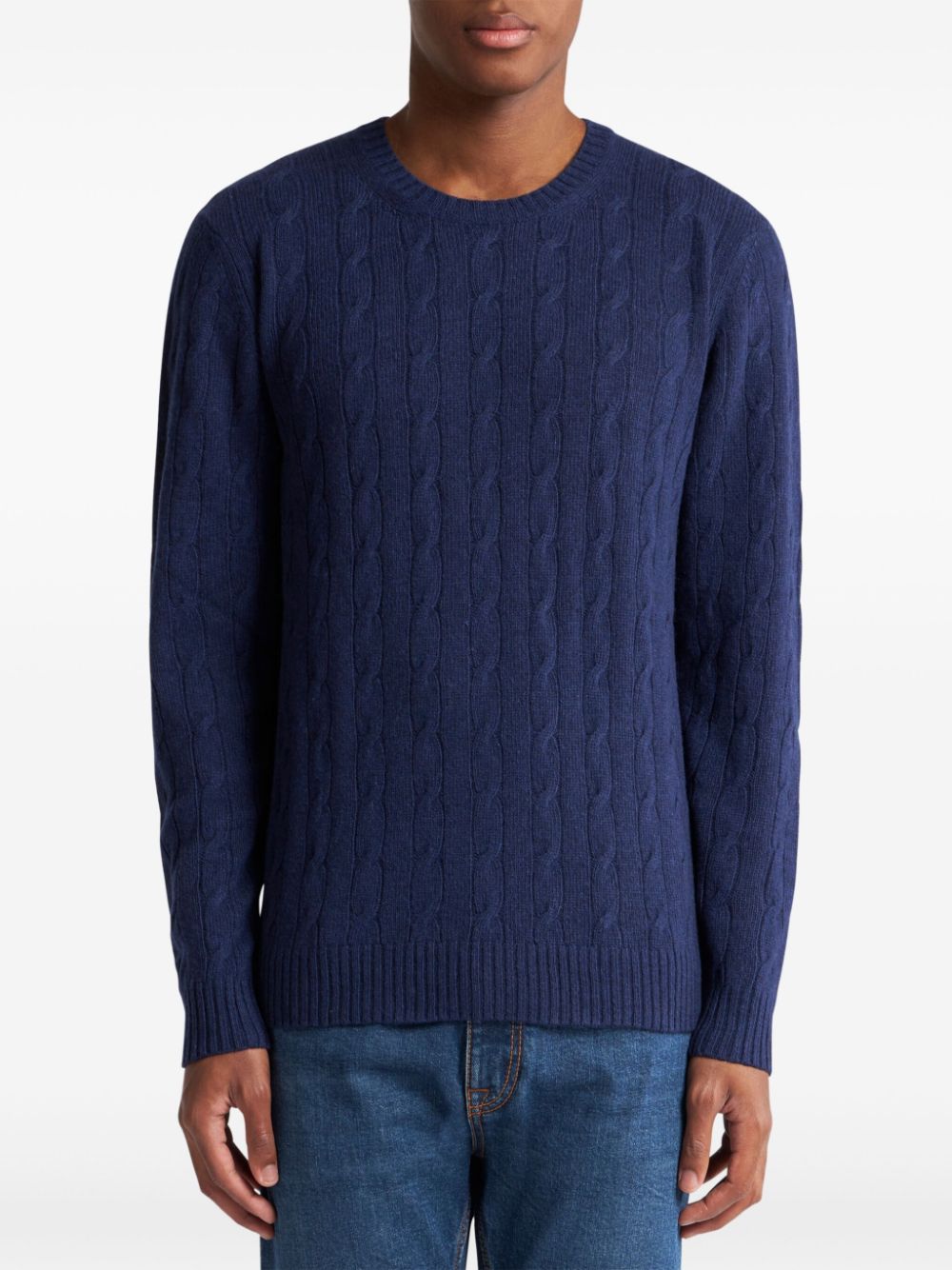 ETRO cable-knit cashmere sweater - Blauw