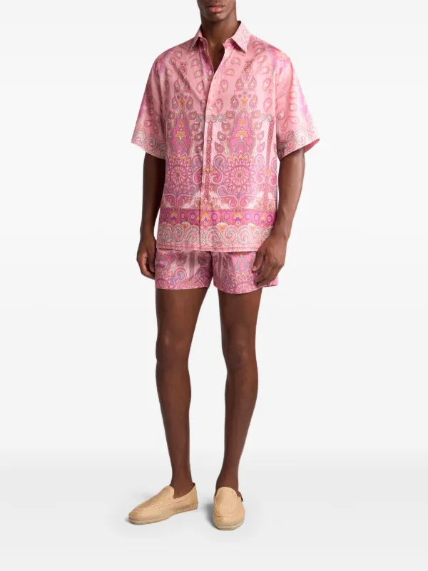 【送料&関税込】Etro Denim Shorts With Medallion Print ETRO paisley-print Denim Shorts | White | FARFETCH TR
