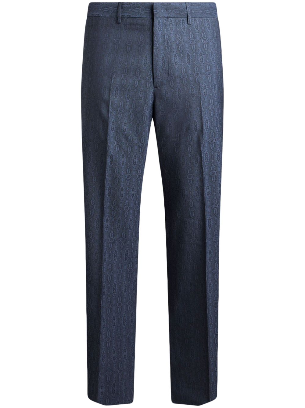 ETRO jacquard wool trousers Blauw