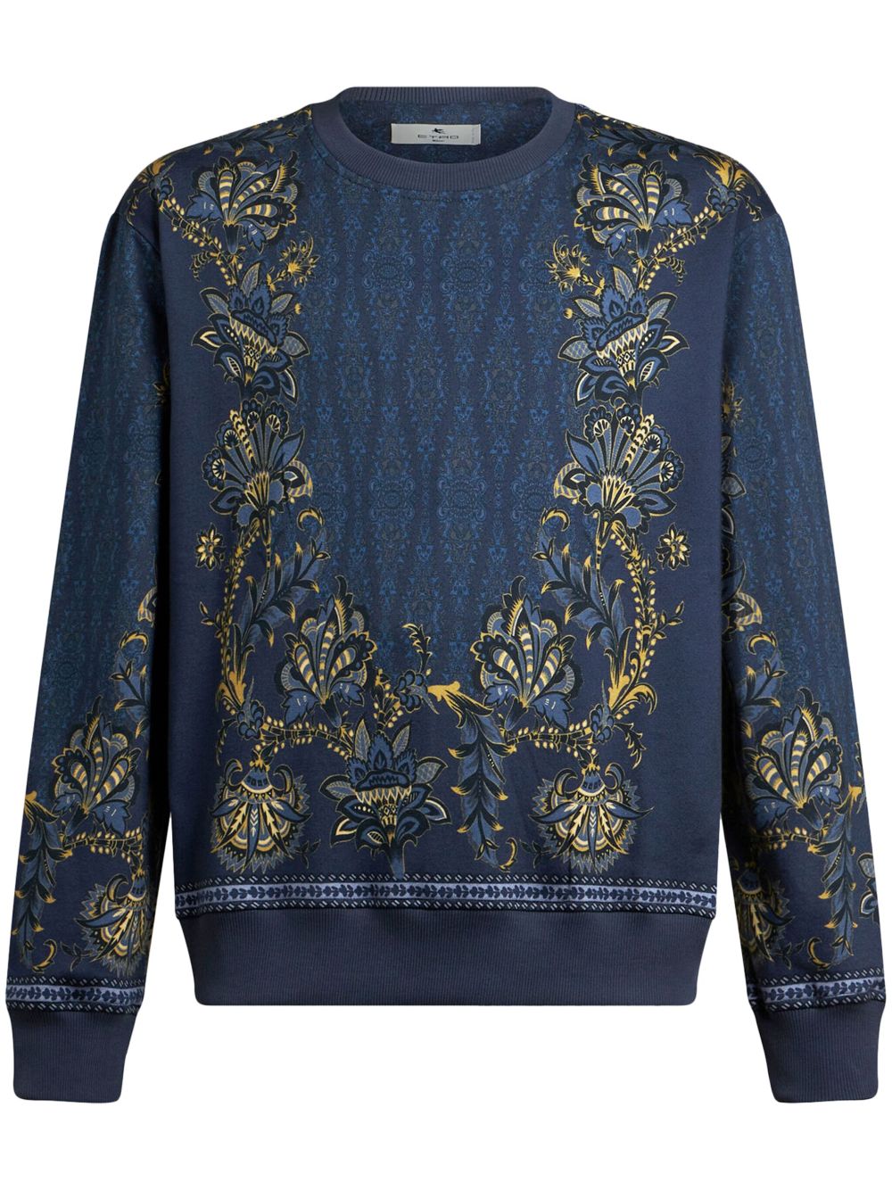 ETRO placed-print cotton sweatshirt - Blue