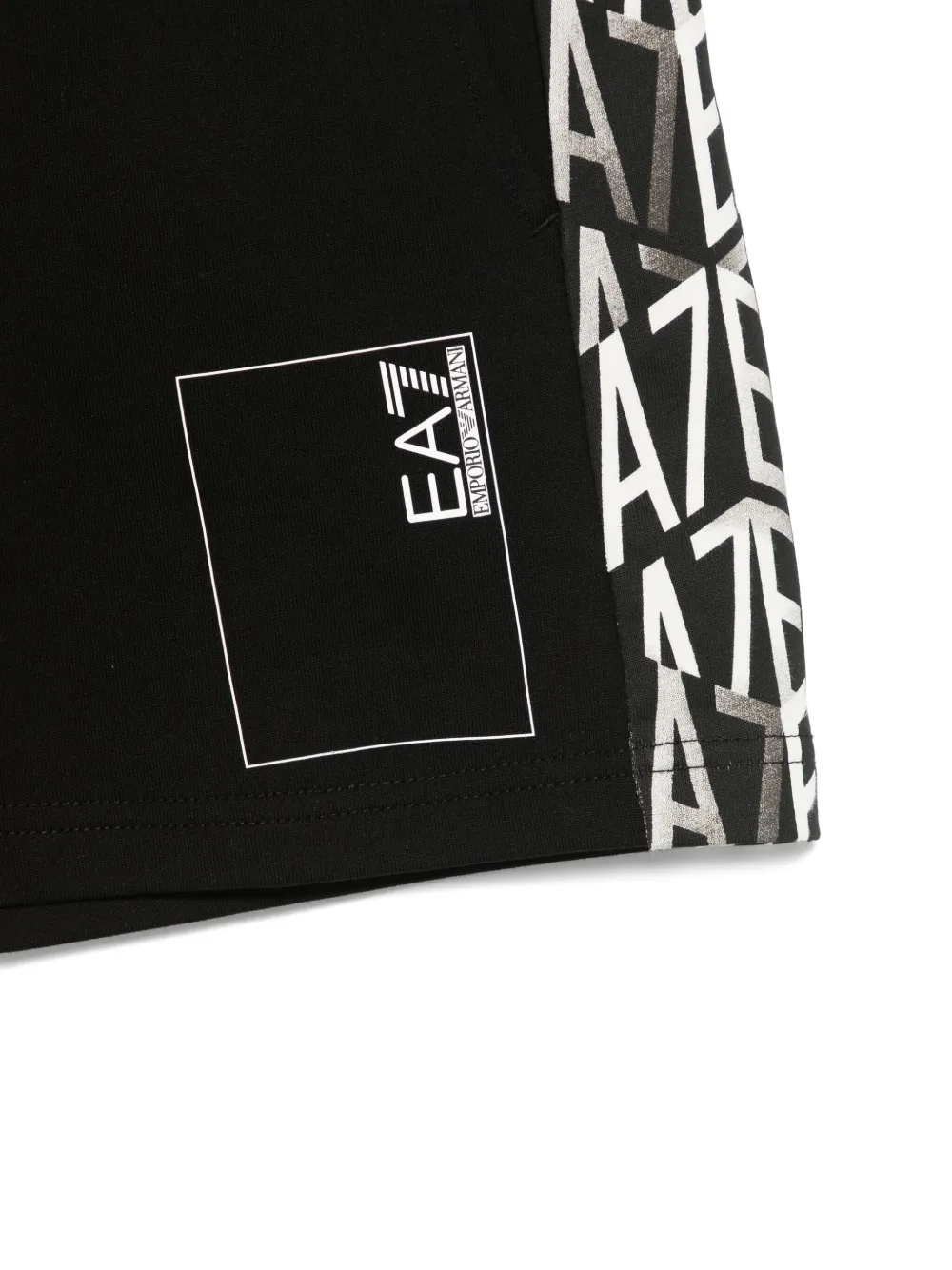 Emporio Armani Kids Katoenen shorts Zwart