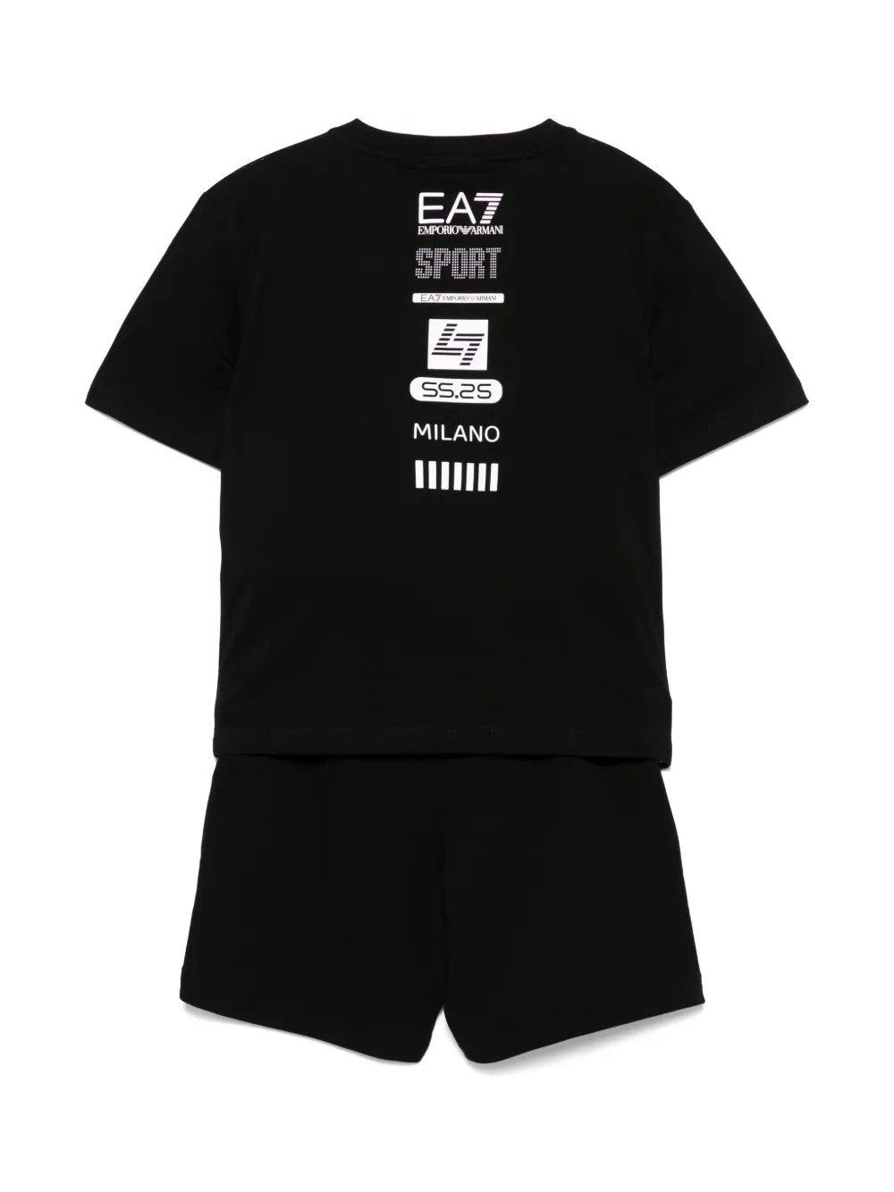 Emporio Armani Kids eagle-logo shorts set - Zwart