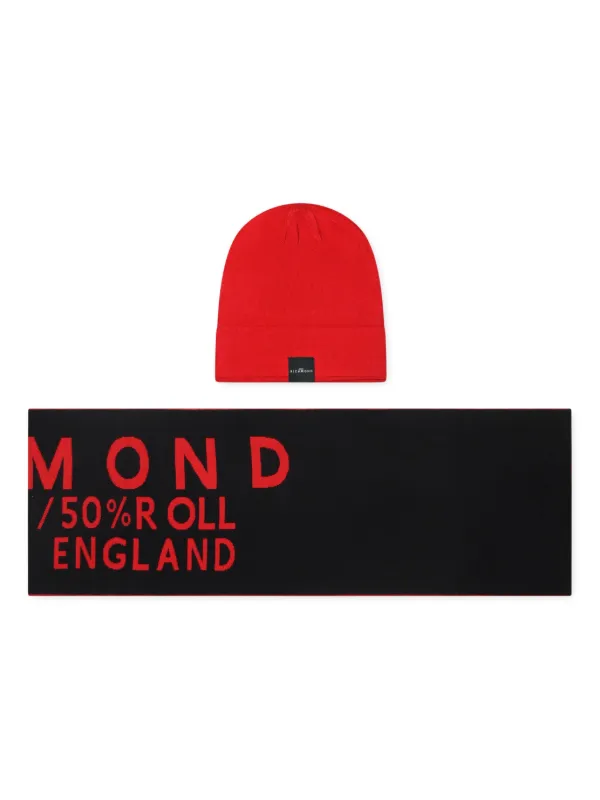 John Richmond Junior Set Berretto Con Applicazione Rosso