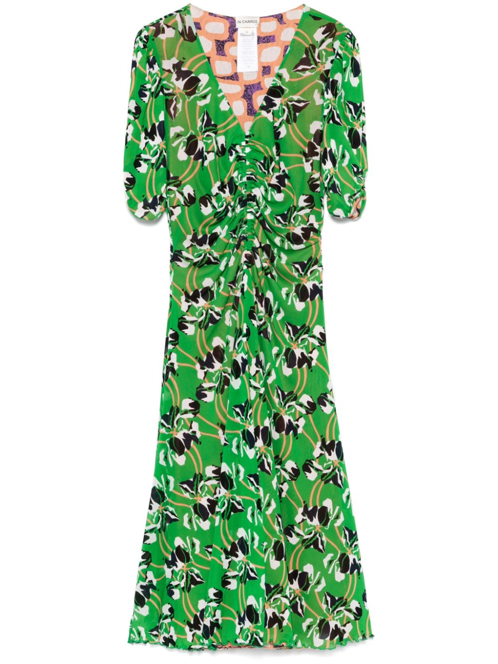 DVF Diane von Furstenberg Koren midi-jurk Groen