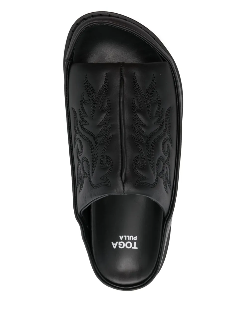 Toga Pulla Sandalen met borduurwerk Zwart
