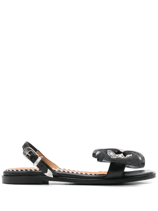 Toga Pulla リボンディテール サンダル | ブラック | FARFETCH JP