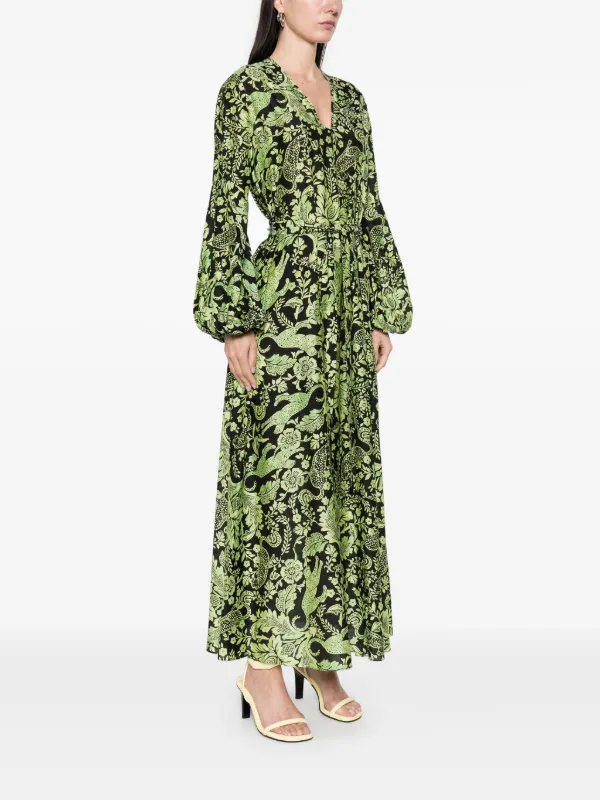 DVF Diane Von Furstenberg Sal maxi-jurk Groen FARFETCH NL