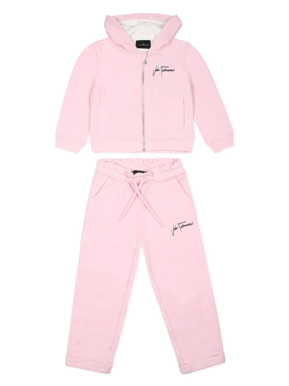 John Richmond Junior Trainingspak met logoprint Roze