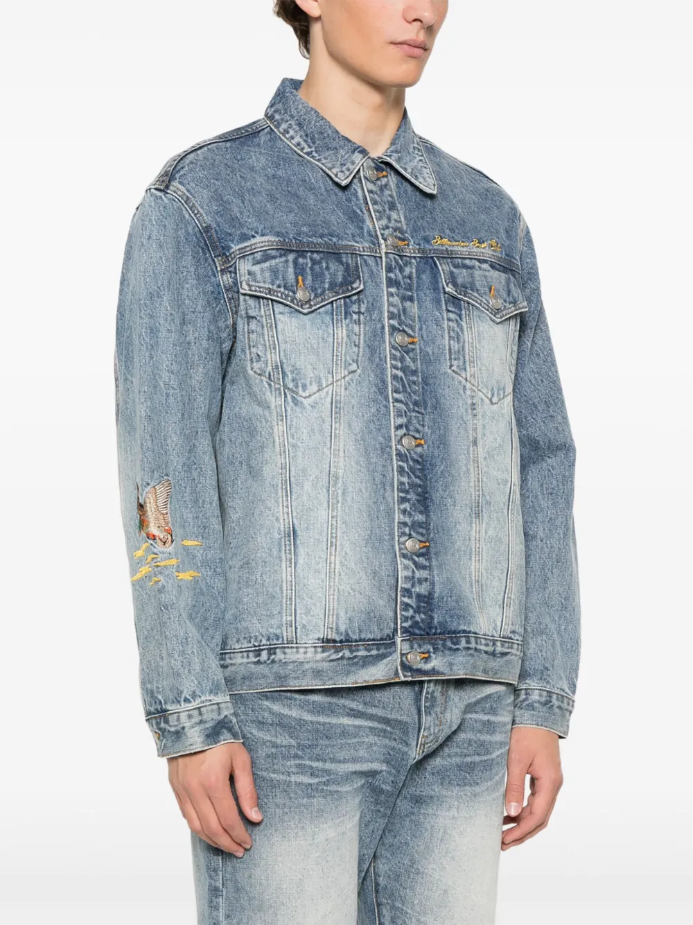 Billionaire Boys Club Denim jack met borduurwerk Blauw