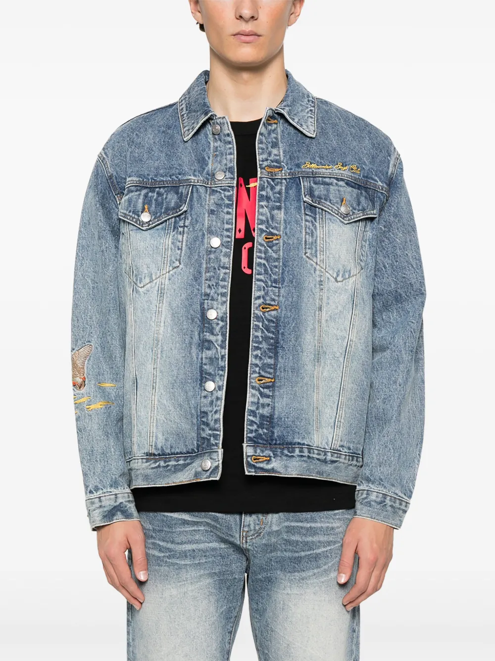 Billionaire Boys Club Denim jack met borduurwerk Blauw