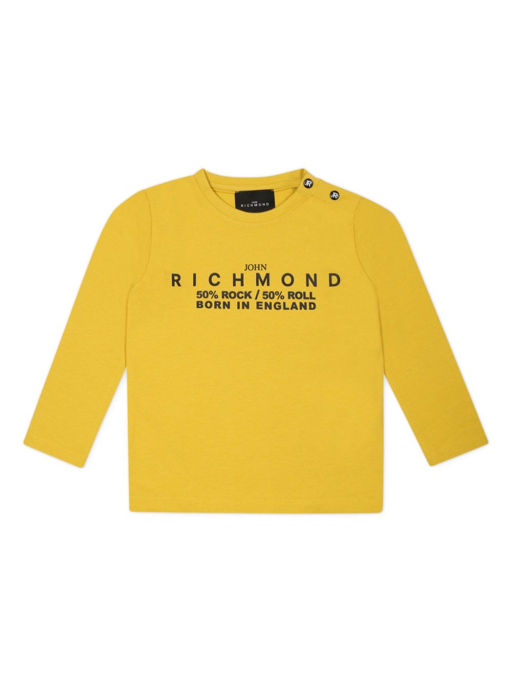 John Richmond Junior T-shirt met logoprint Geel