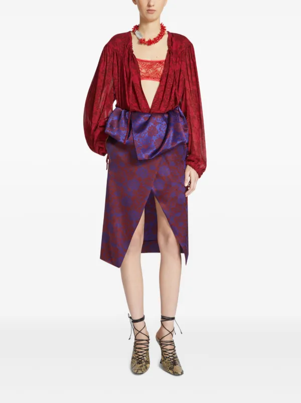 Dries Van Noten 上品 ドレープ ぺプラム スカート DRIES VAN NOTEN ペプラム スカート | レッド | FARFETCH JP