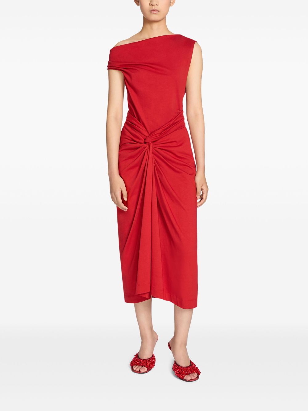 DRIES VAN NOTEN Gesmockte rok - Rood