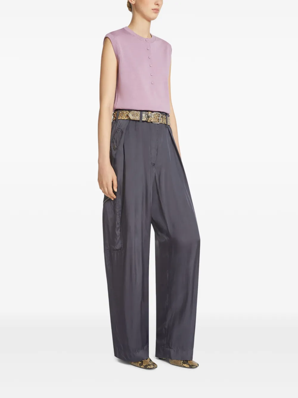 Shop Dries Van Noten Sleeveless Cotton Vest In Pink