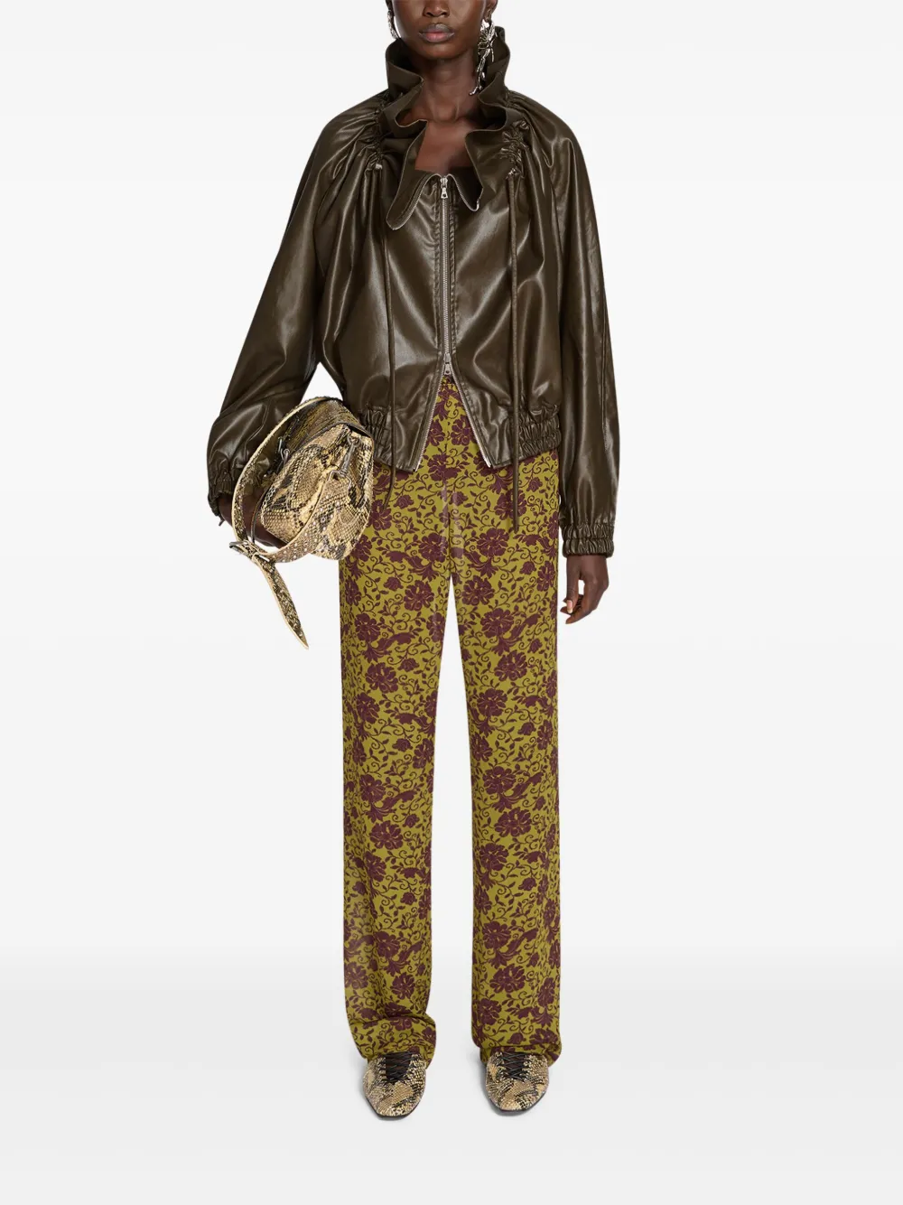 DRIES VAN NOTEN Broek met bloemenprint - Geel