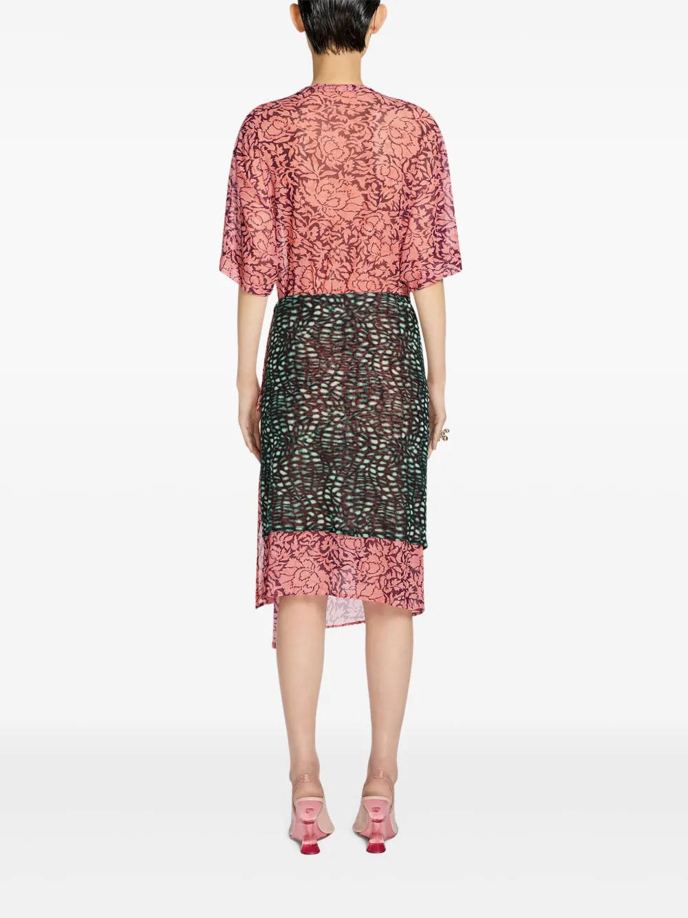Shop Dries Van Noten Floral-print T-shirt In 粉色