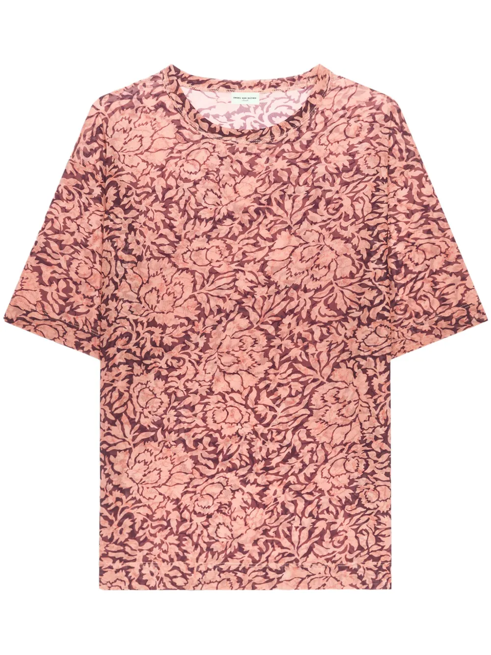DRIES VAN NOTEN フローラル Tシャツ - ピンク DRIES VAN NOTEN フローラル Tシャツ - ピンク
