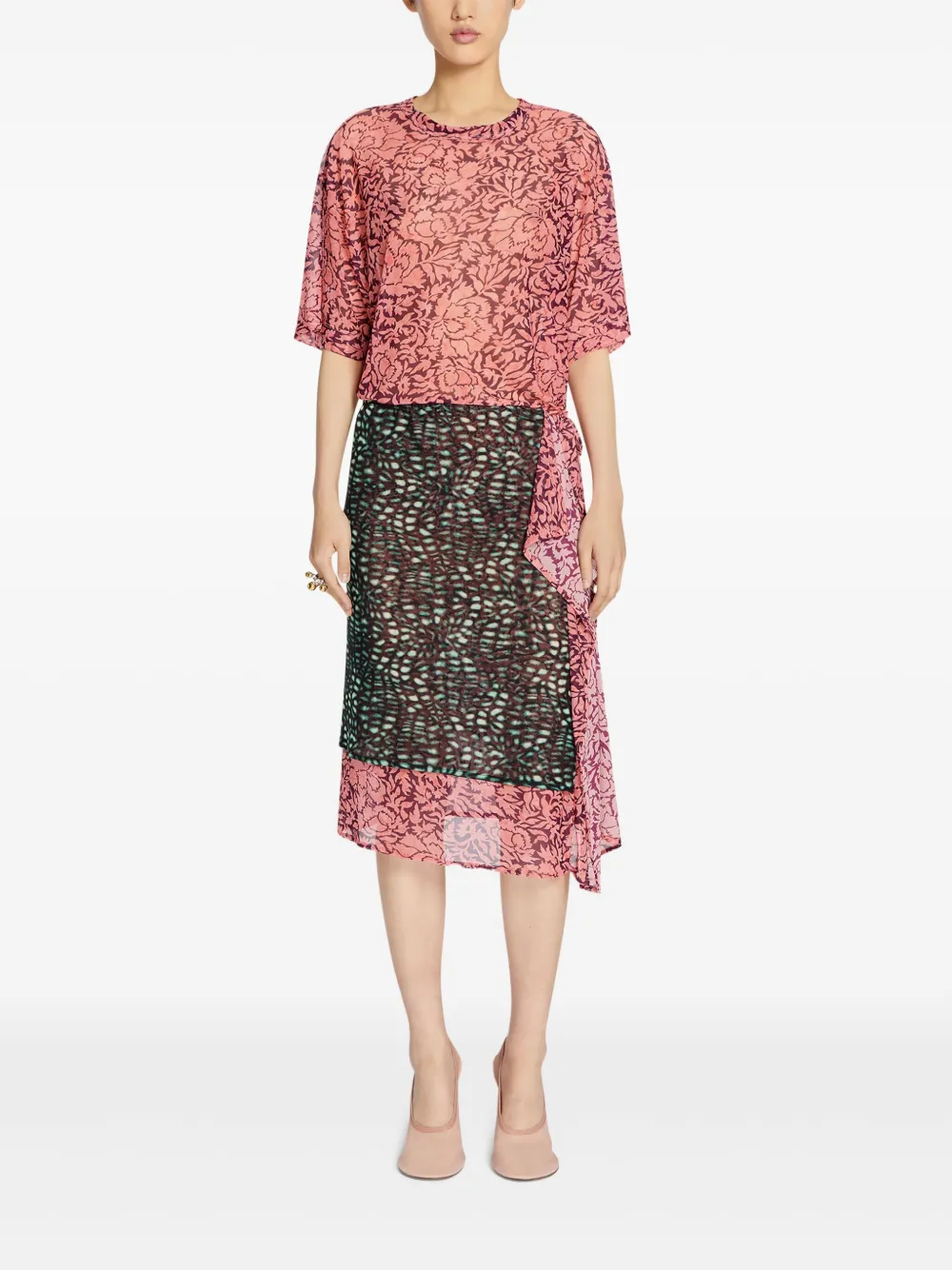 DRIES VAN NOTEN T-shirt met bloemenprint - Roze