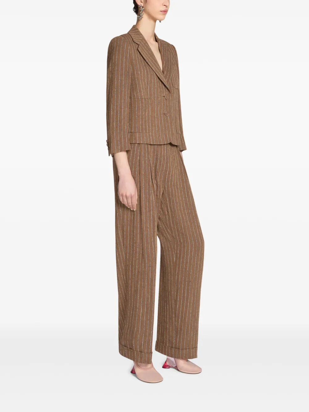 DRIES VAN NOTEN Cropped blazer Bruin