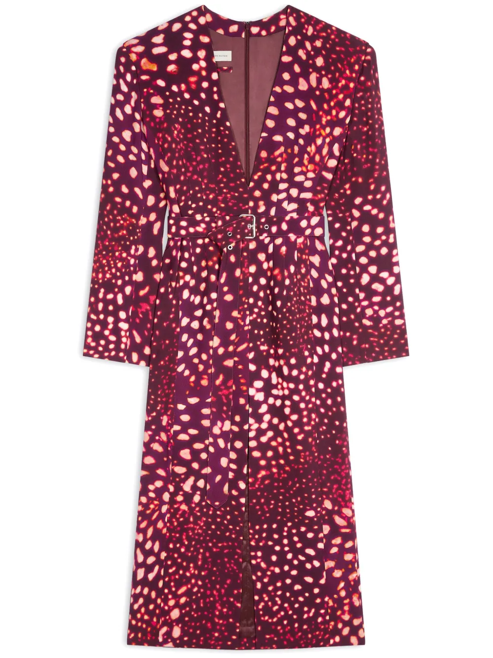 DRIES VAN NOTEN Jurk met ceintuur Rood