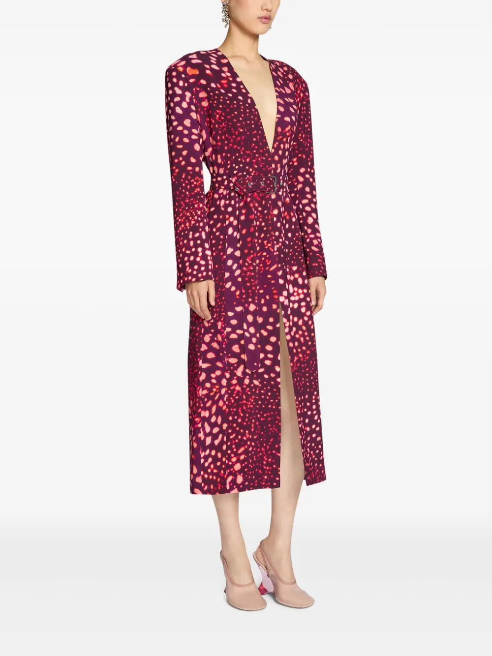 DRIES VAN NOTEN Jurk met ceintuur Rood