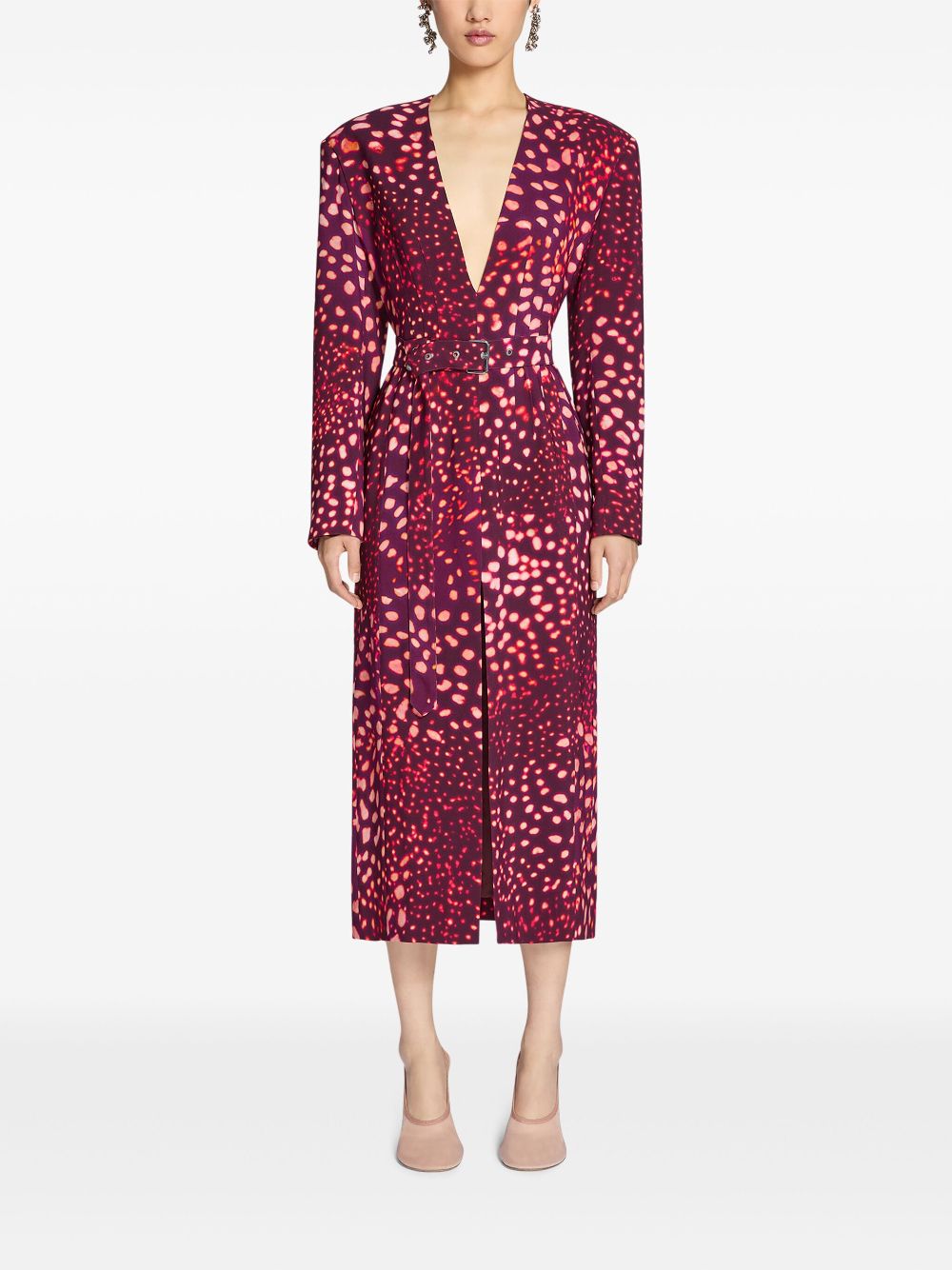 DRIES VAN NOTEN Jurk met ceintuur - Rood