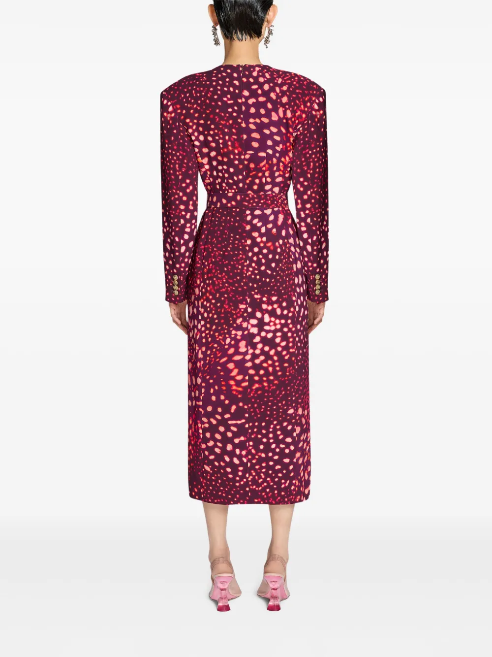DRIES VAN NOTEN Jurk met ceintuur Rood