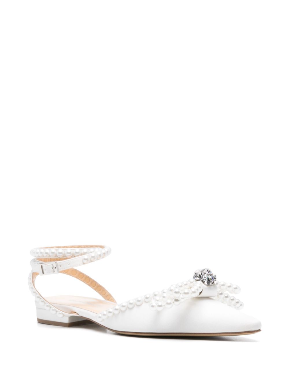 MACH & MACH double-bow satin ballerinas - Wit