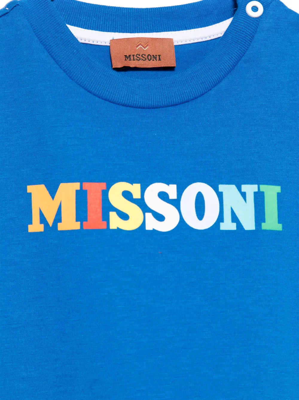 Missoni Kids T-shirt met logoprint Blauw