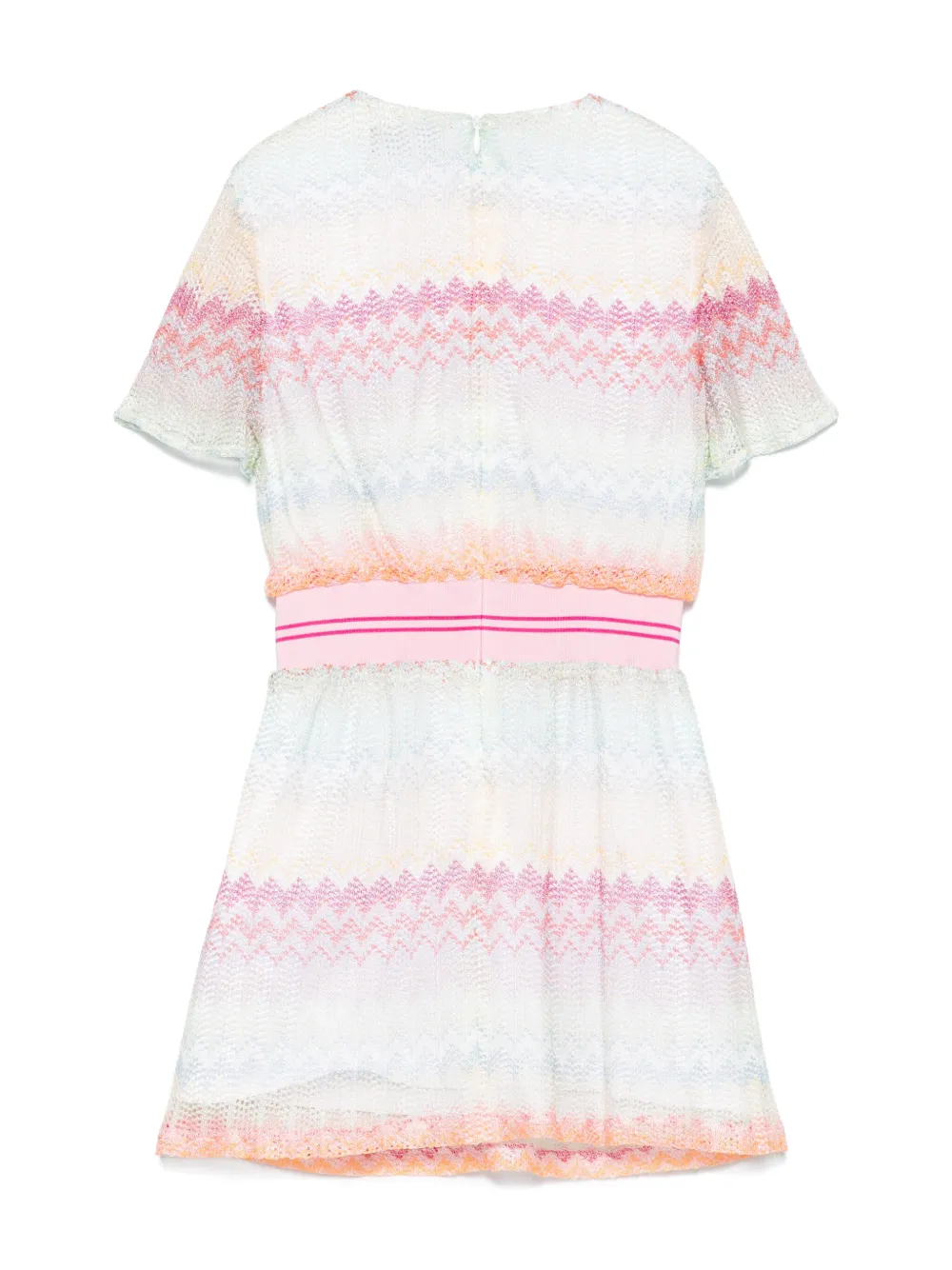 Missoni Kids zigzag-woven dress - Roze