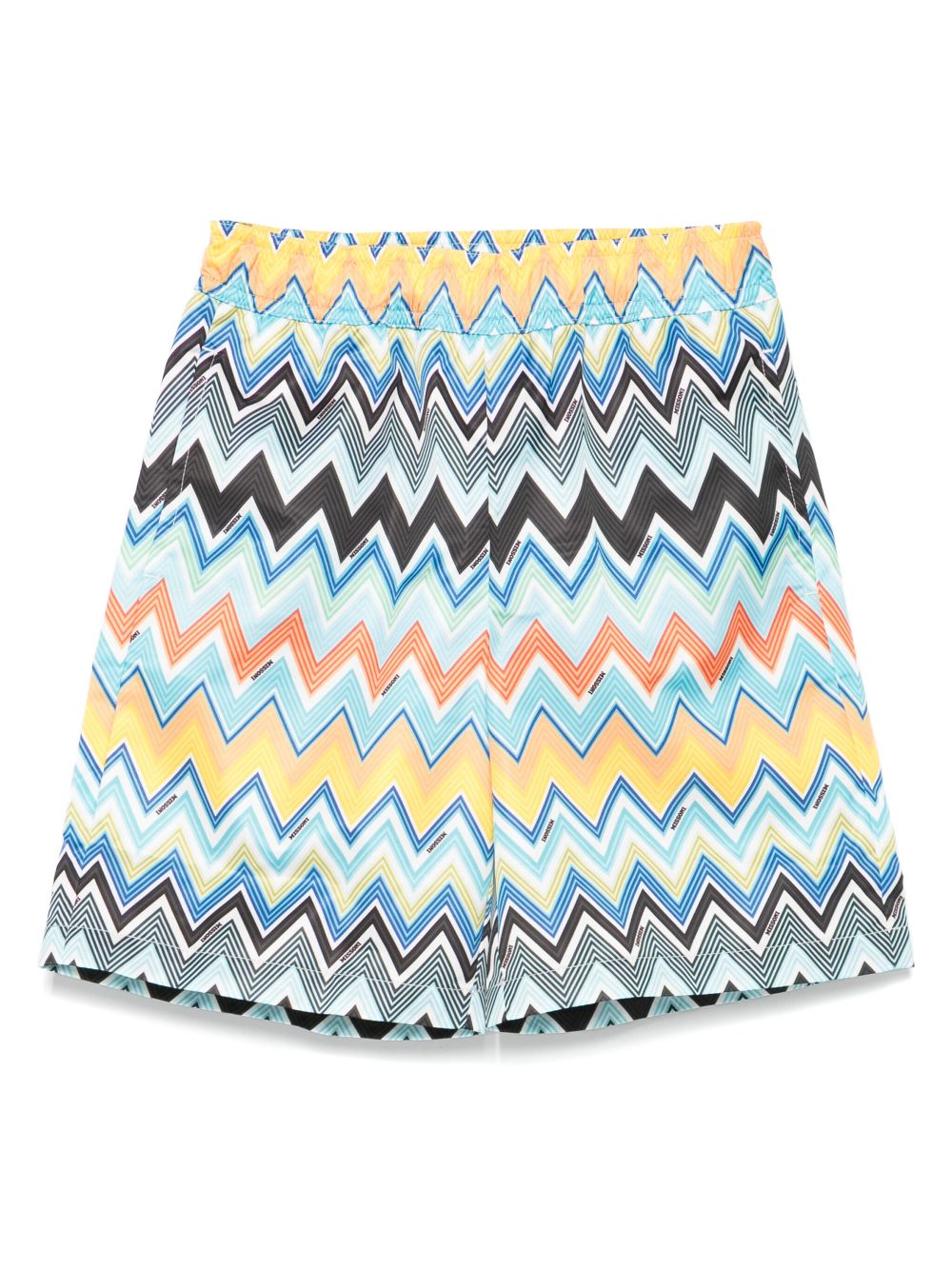 Missoni Kids zigzag-pattern swim shorts - Blue