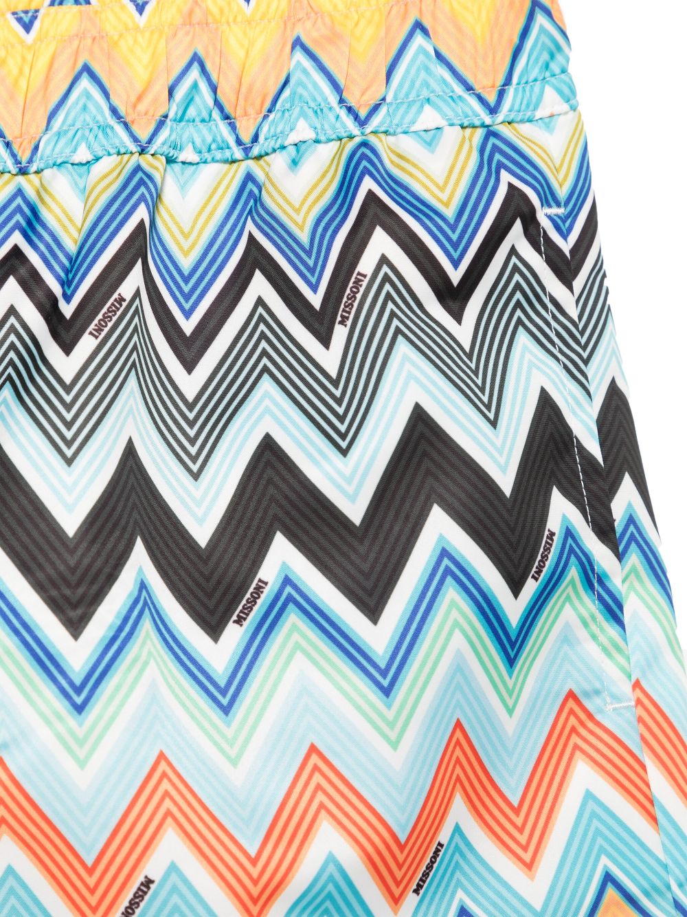 Missoni Kids Zwembroek met zigzag-patroon - Blauw