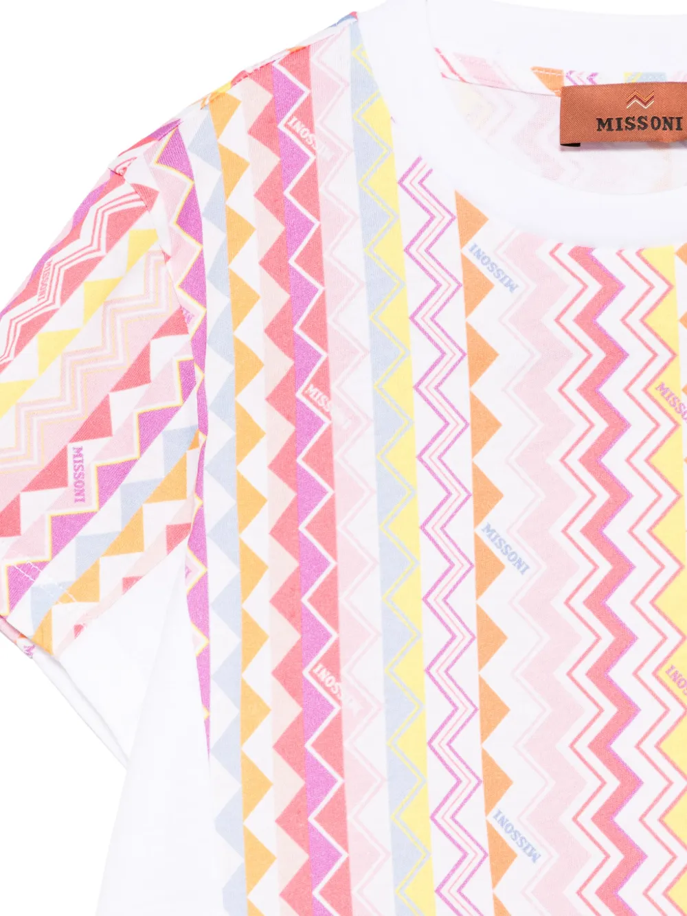 Missoni Kids T-shirt met zizag-patroon Wit