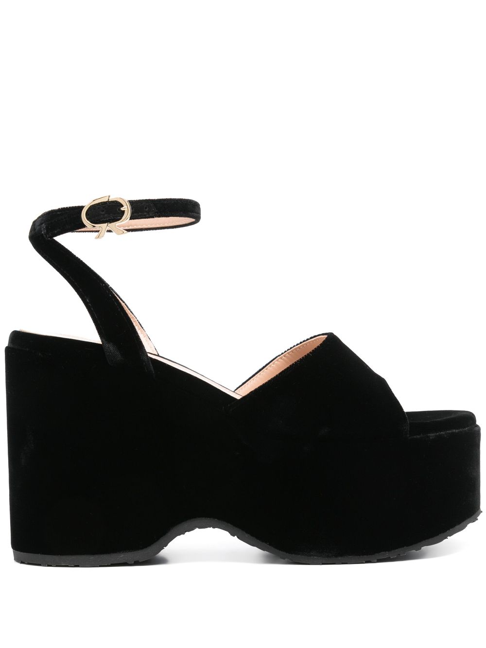 Gianvito Rossi 105mm velvet sandals - Black