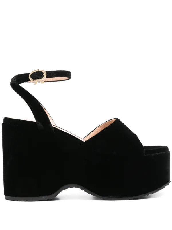 Gianvito Rossi ベルベット サンダル | ブラック | FARFETCH JP