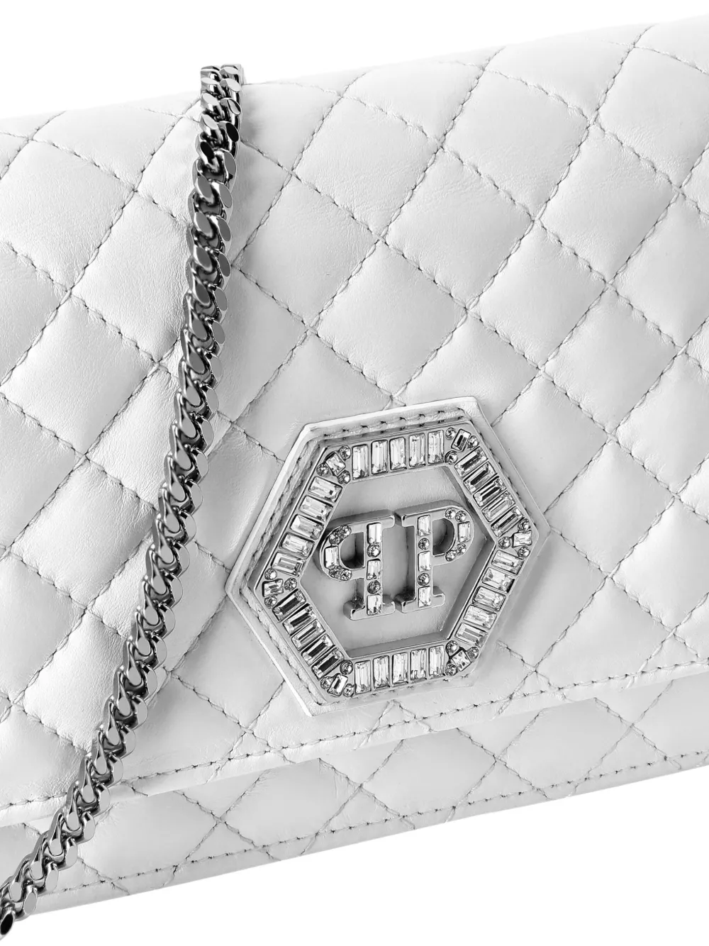 Philipp Plein Matelassé schoudertas Wit